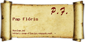 Pap Flóris névjegykártya